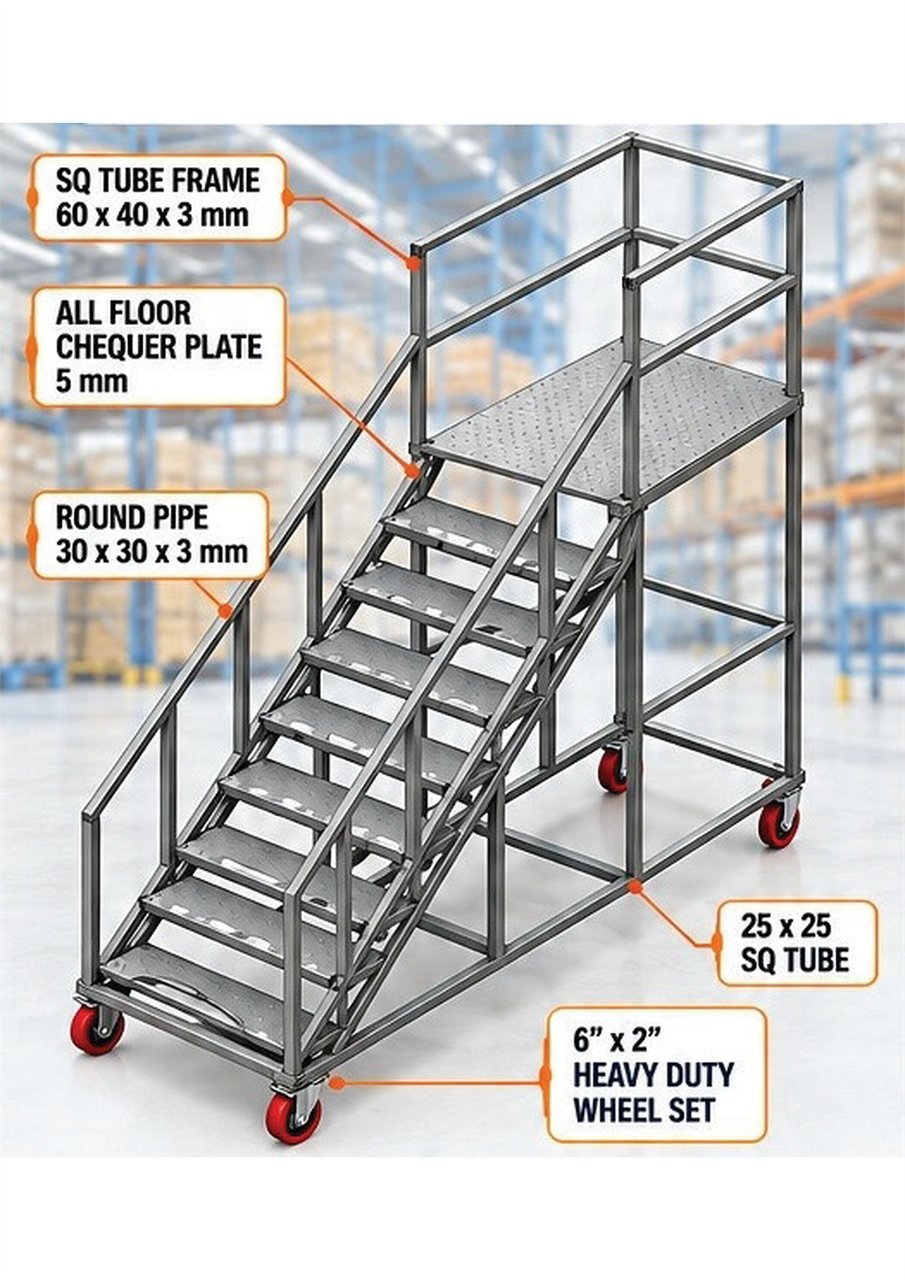 Mobile Industrial Ladder Trolley
